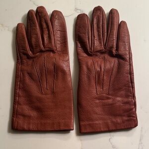 Vintage Dents Silk-lined Leather Gloves Size 7